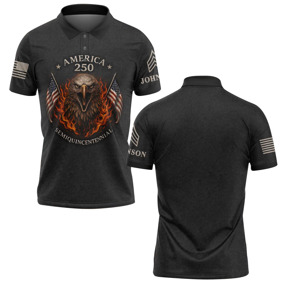 Premium America 250th Anniversary Custom Polo Shirt VPVC219046, Gifts For US Veteran, Gifts For Father’s Day, Independence Day, Veterans Day