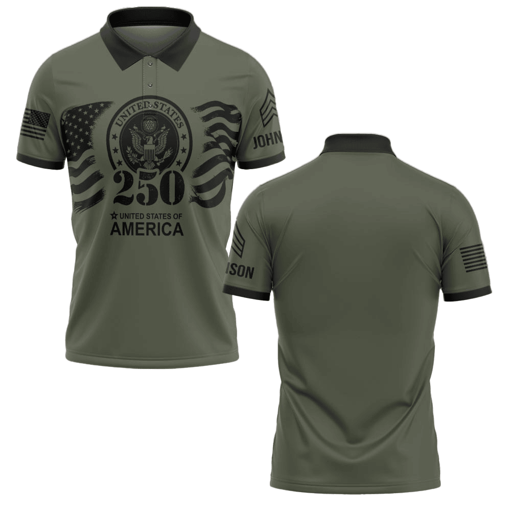 Premium America 250th Anniversary Custom Polo Shirt VPVC219051, Gifts For US Veteran, Gifts For Father’s Day, Independence Day, Veterans Day