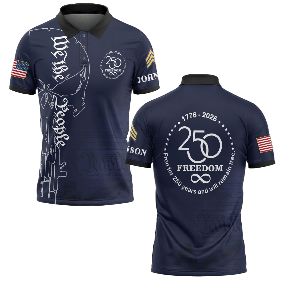 Premium America 250th Anniversary Custom Polo Shirt VPVC219054, Gifts For US Veteran, Gifts For Father’s Day, Independence Day, Veterans Day