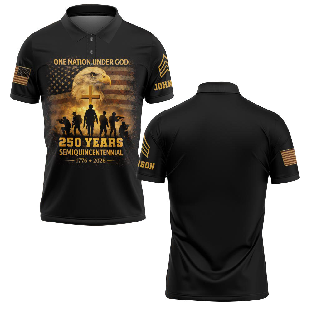 Premium America 250th Anniversary Custom Polo Shirt VPVC219061, Gifts For US Veteran, Gifts For Father’s Day, Independence Day, Veterans Day