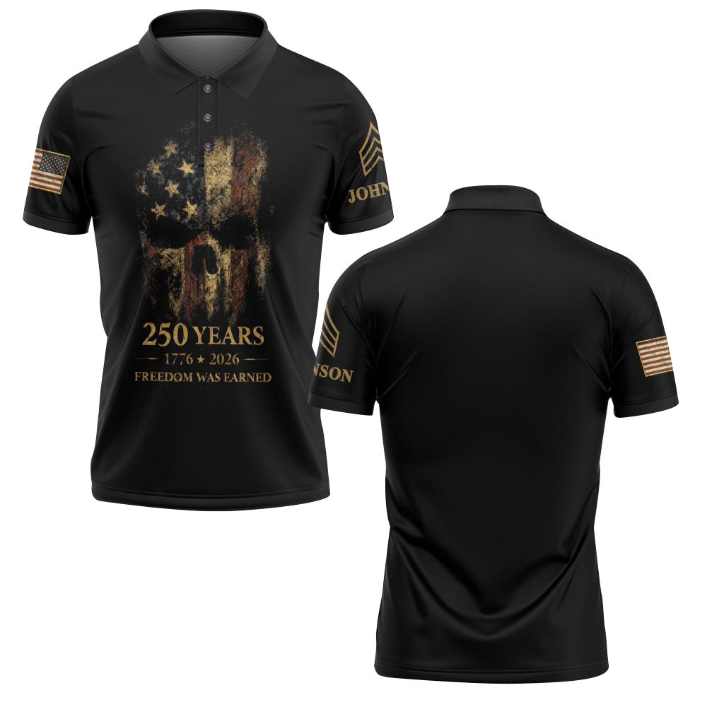 Premium America 250th Anniversary Custom Polo Shirt VPVC219065, Gifts For US Veteran, Gifts For Father’s Day, Independence Day, Veterans Day