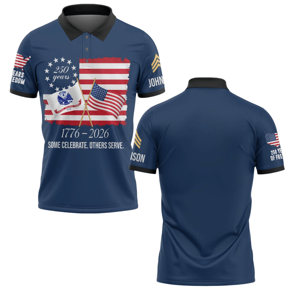 Premium America 250th Anniversary Custom Polo Shirt VPVC219079, Gifts For US Veteran, Gifts For Father’s Day, Independence Day, Veterans Day