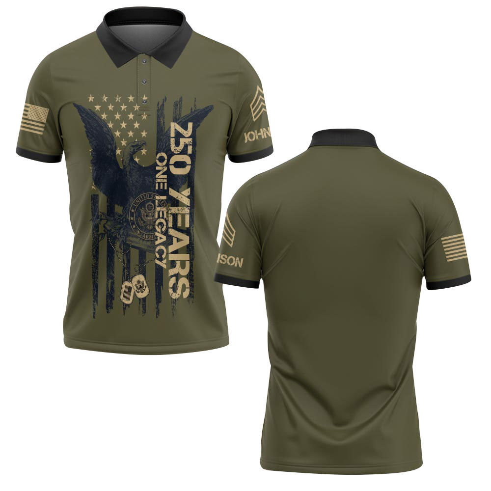 Premium America 250th Anniversary Custom Polo Shirt VPVC219089, Gifts For Army Veteran, Gifts For Father’s Day, Independence Day, Veterans Day