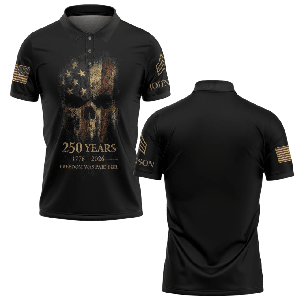 Premium America 250th Anniversary Custom Polo Shirt VPVC219099, Gifts For US Veteran, Gifts For Father’s Day, Independence Day, Veterans Day