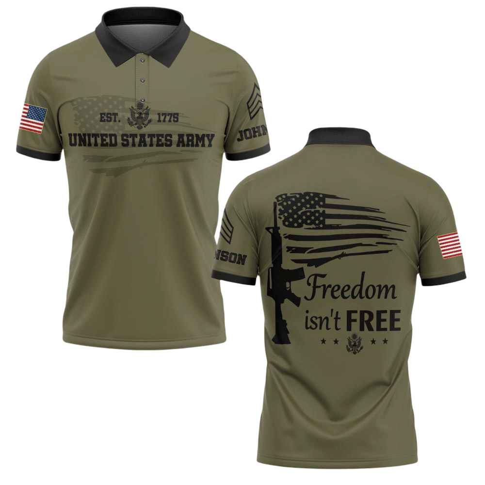 Premium America 250th Anniversary Custom Polo Shirt VPVC219111, Gifts For Army Veteran, Gifts For Father’s Day, Independence Day, Veterans Day