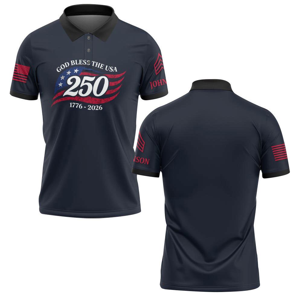 Premium America 250th Anniversary Custom Polo Shirt VPVC219119, Gifts For US Veteran, Gifts For Father’s Day, Independence Day, Veterans Day