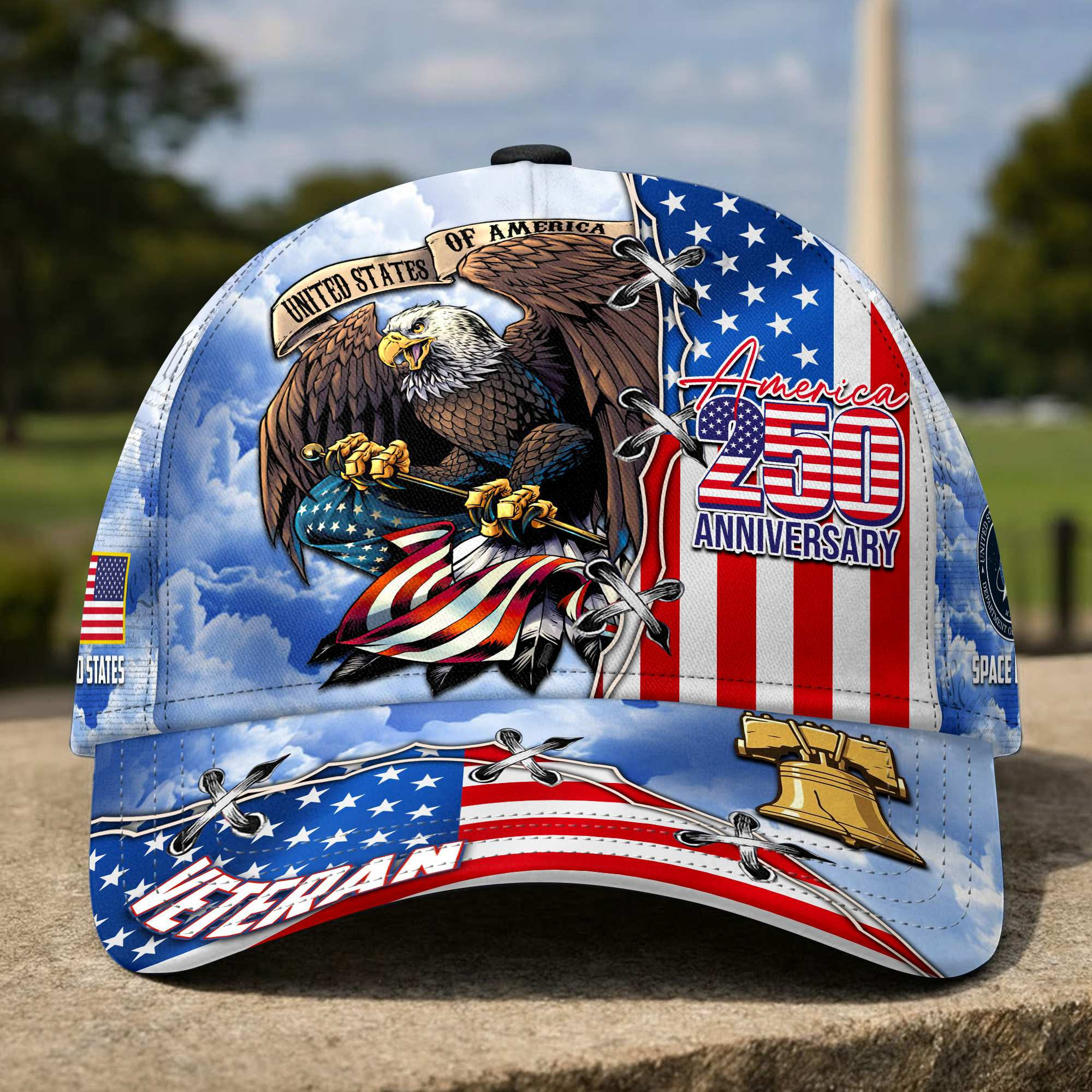 Premium America 250th Anniversary US Veterans Baseball Hats CPVC160301, Gifts For U.S. Veterans, Gifts For Independence Day, Veterans Day