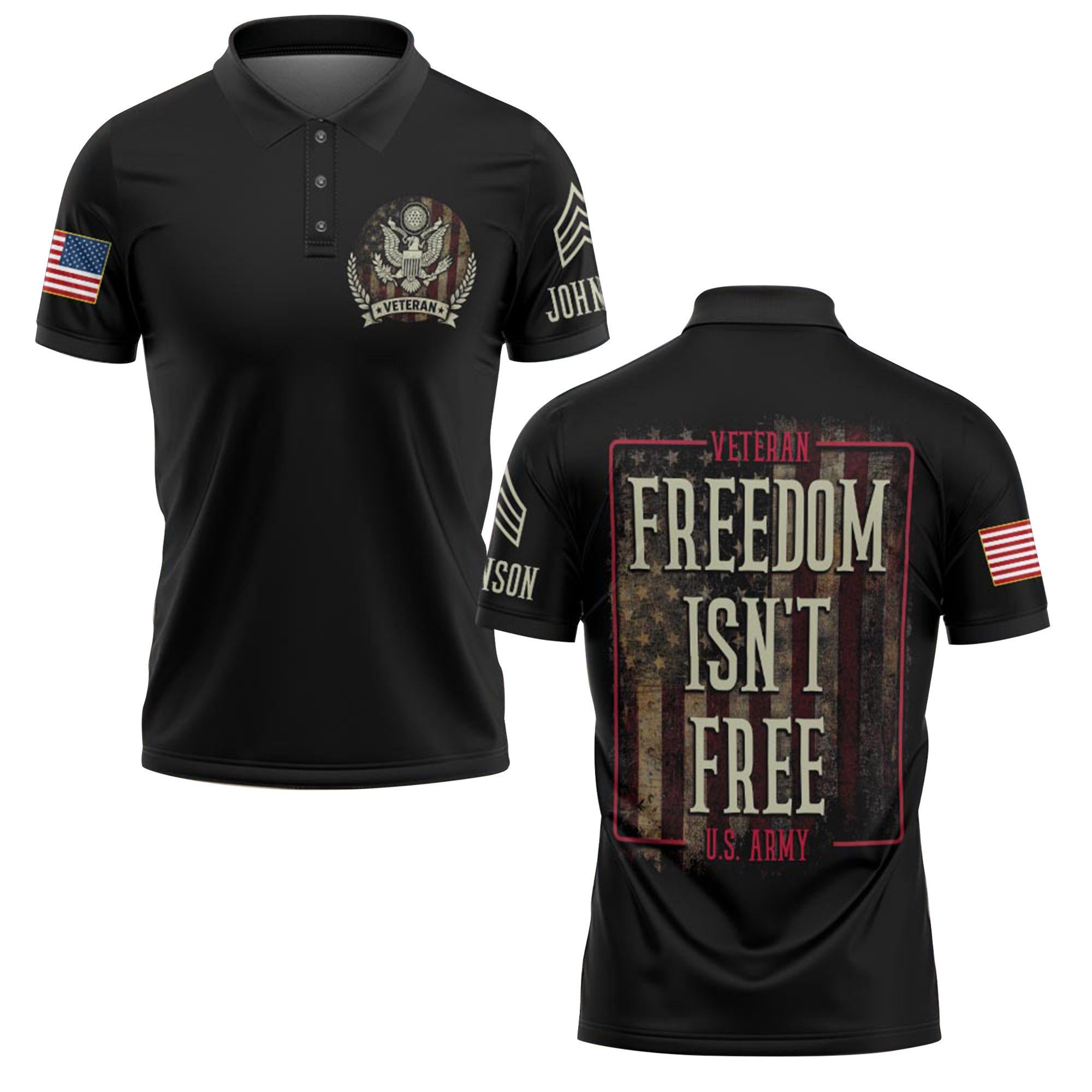 Premium US Army Custom Polo Shirt VPVC219121, Gifts For Army Veteran, Gifts For Father’s Day, Veterans Day