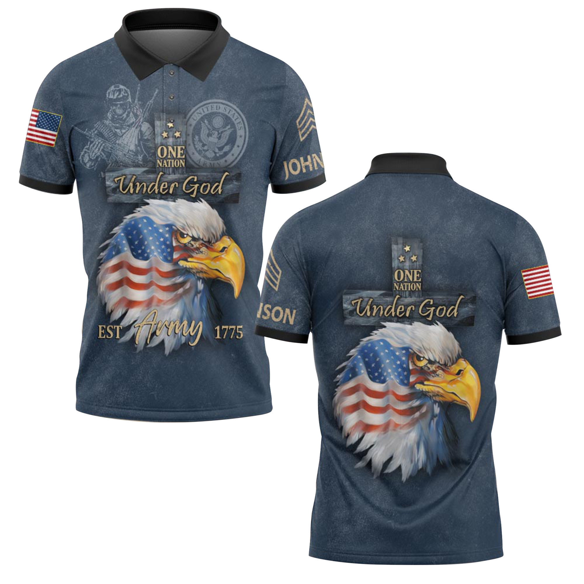Premium US Army Custom Polo Shirt VPVC219123, Gifts For Army Veteran, Gifts For Father’s Day, Veterans Day
