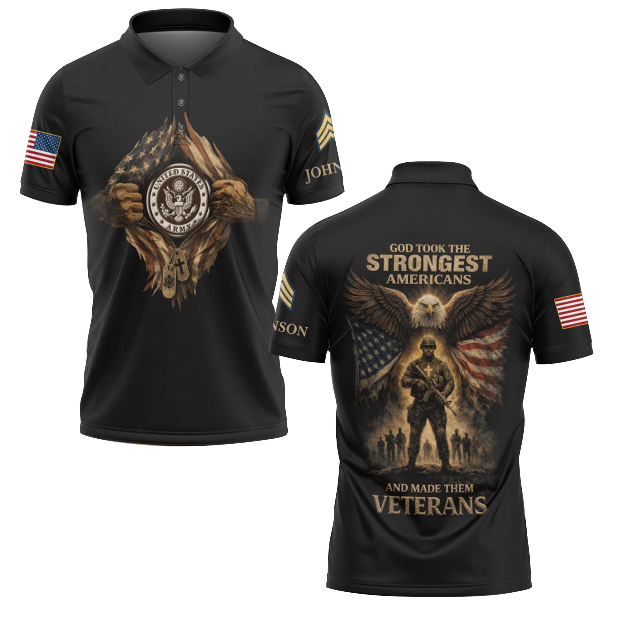 Premium US Army Custom Polo Shirt VPVC219124, Gifts For Army Veteran, Gifts For Father’s Day, Veterans Day