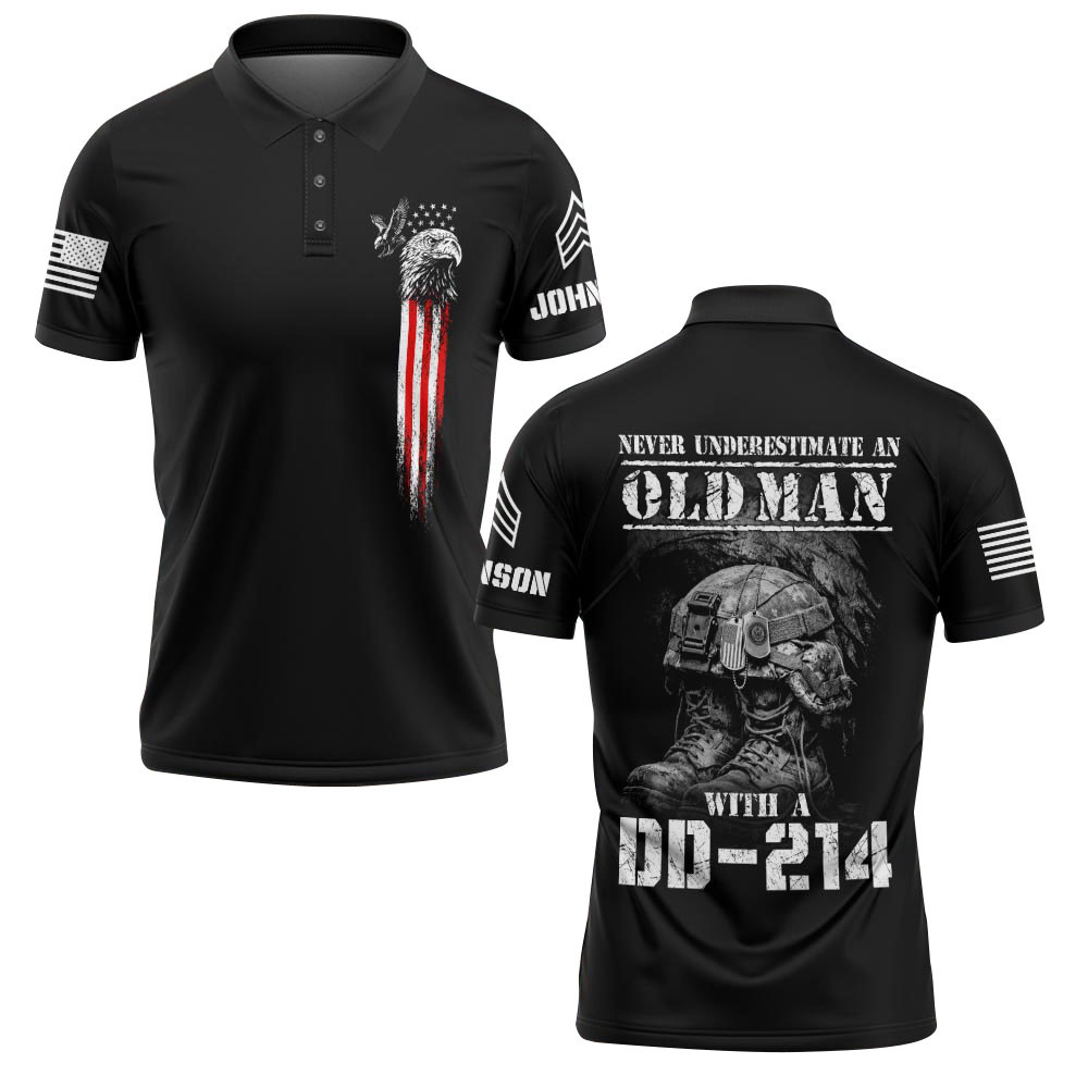 Premium Army Custom Polo Shirt VPVC219129, Gifts For Army Veteran, Gifts For Father’s Day, Veterans Day