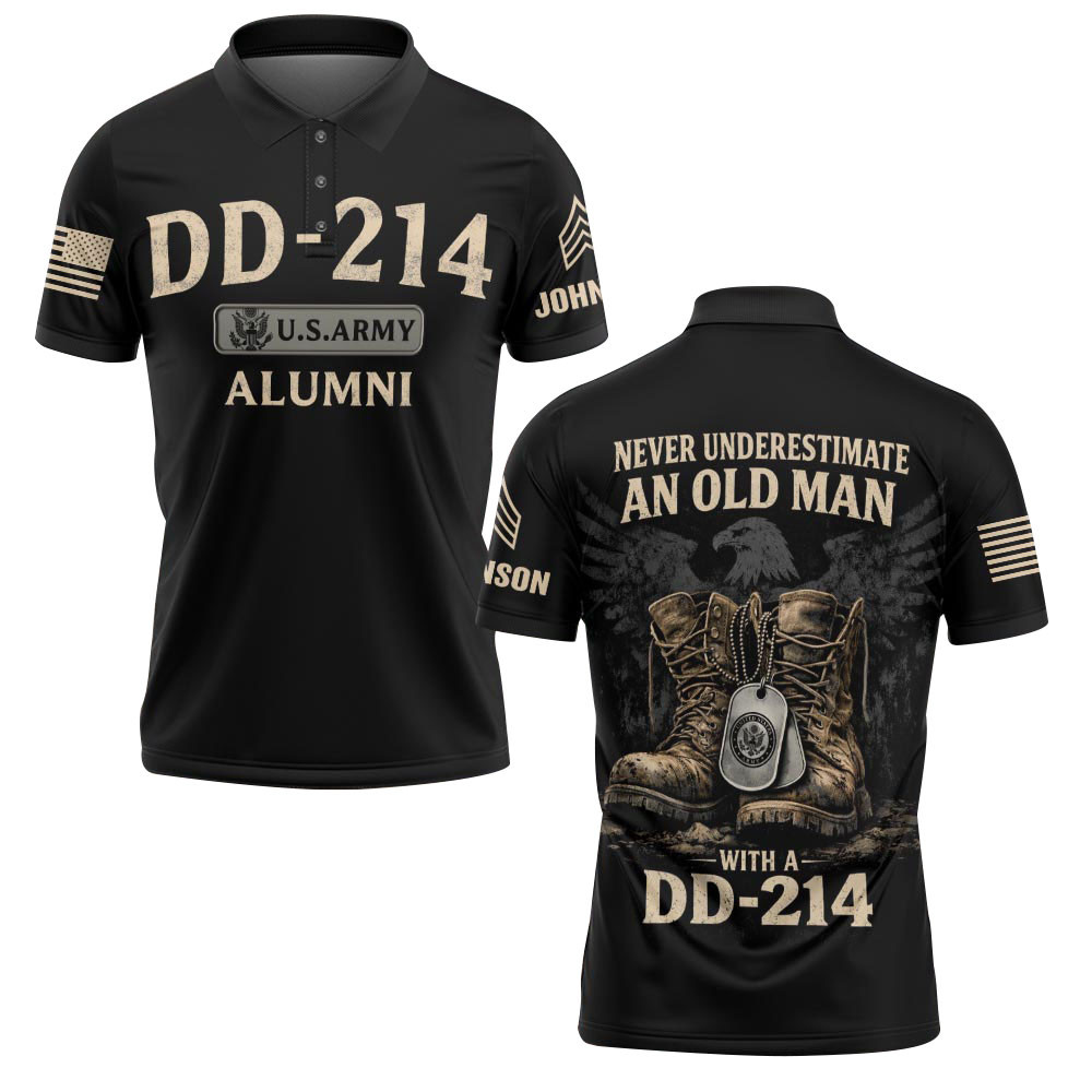 Premium Army Custom Polo Shirt VPVC219130, Gifts For Army Veteran, Gifts For Father’s Day, Veterans Day