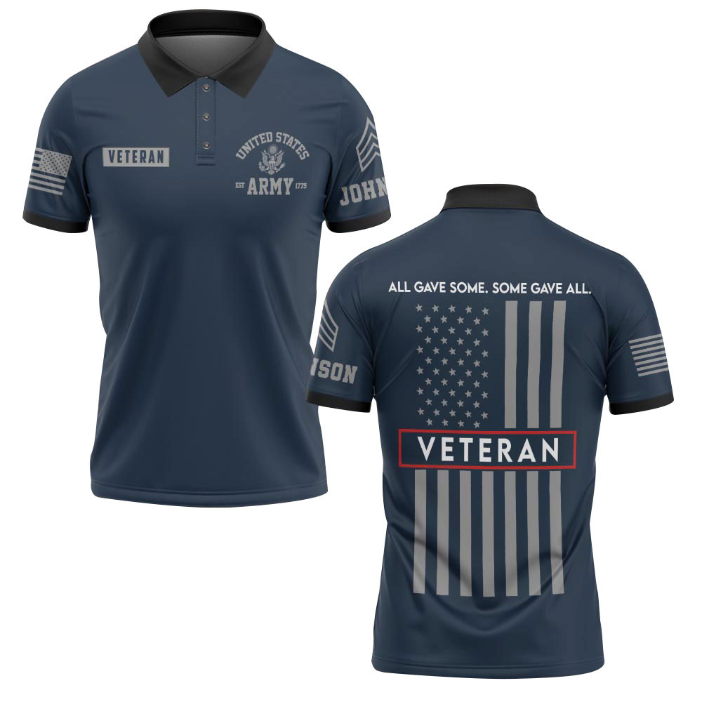 Premium Army Custom Polo Shirt VPVC219140, Gifts For Army Veteran, Gifts For Father’s Day, Veterans Day
