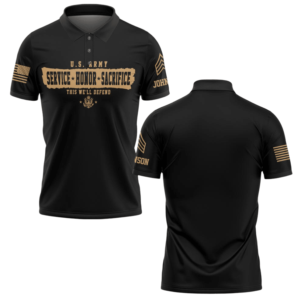 Premium Army Custom Polo Shirt VPVC219142, Gifts For Army Veteran, Gifts For Father’s Day, Veterans Day