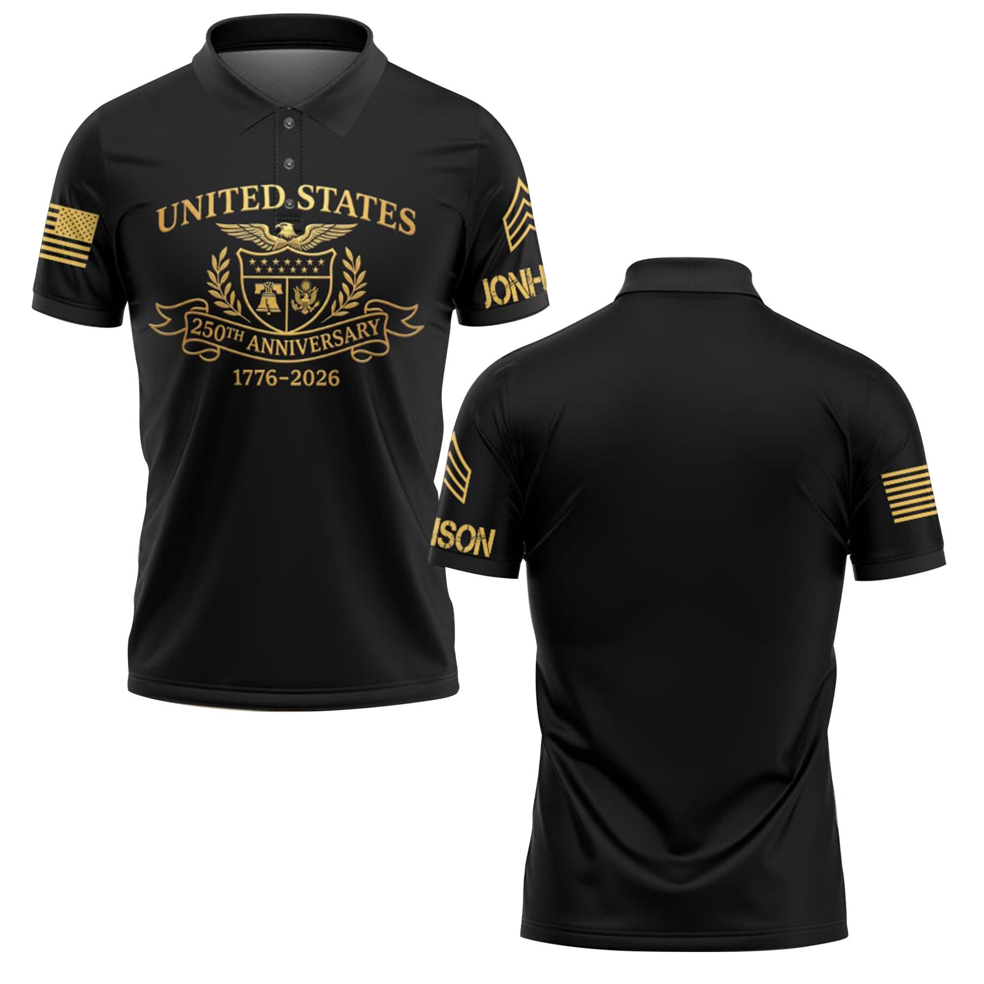 Premium America 250th Anniversary Custom Polo Shirt VPVC219147, Gifts For Army Veteran, Gifts For Father’s Day, Independence Day, Veterans Day