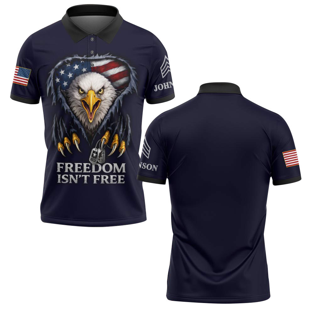 Premium America 250th Anniversary Custom Polo Shirt VPVC219155, Gifts For Army Veteran, Gifts For Father’s Day, Independence Day, Veterans Day