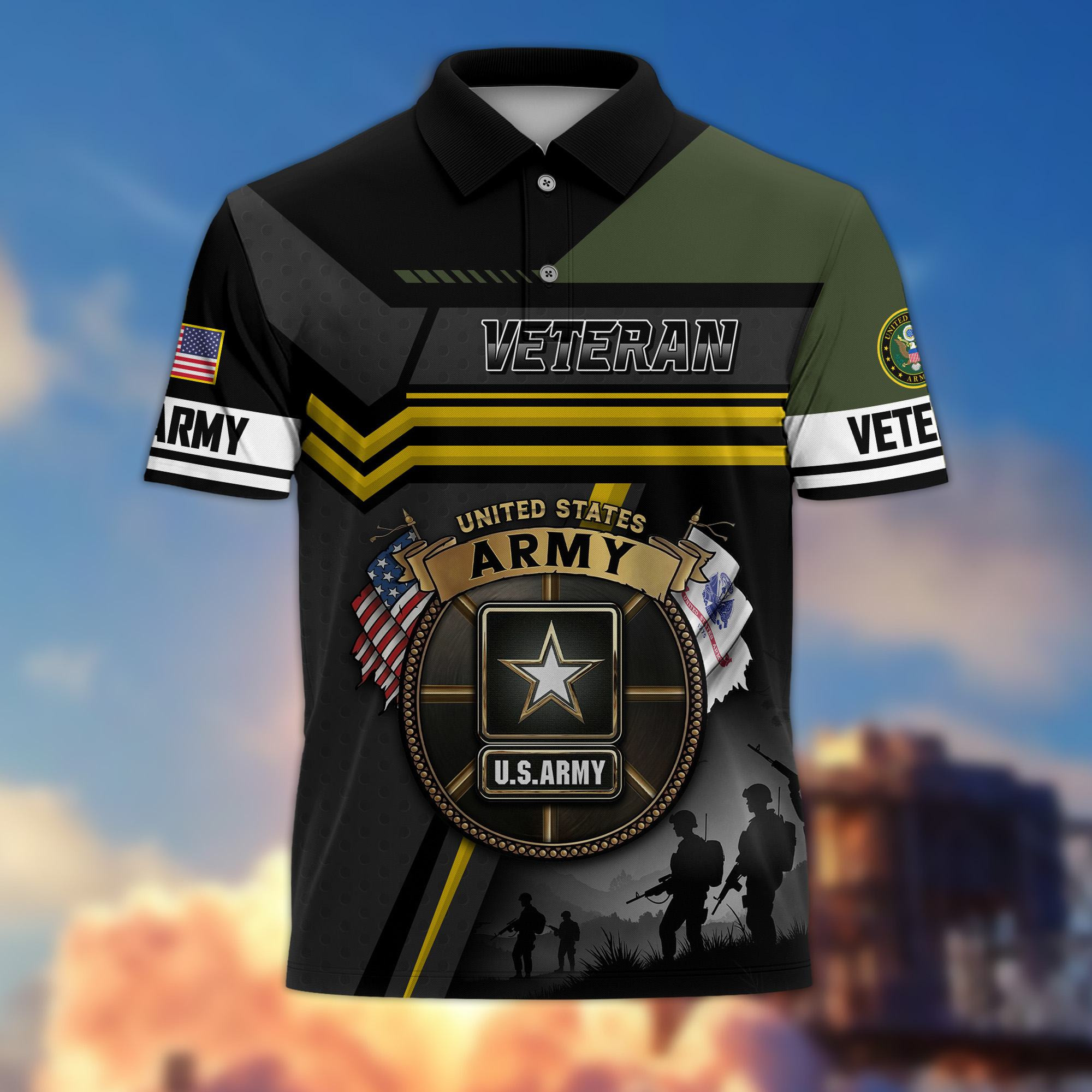 Premium US Veterans Polo Shirt CPHN060311, Gifts For US Veterans, Gifts On Father’s Day, Veterans Day
