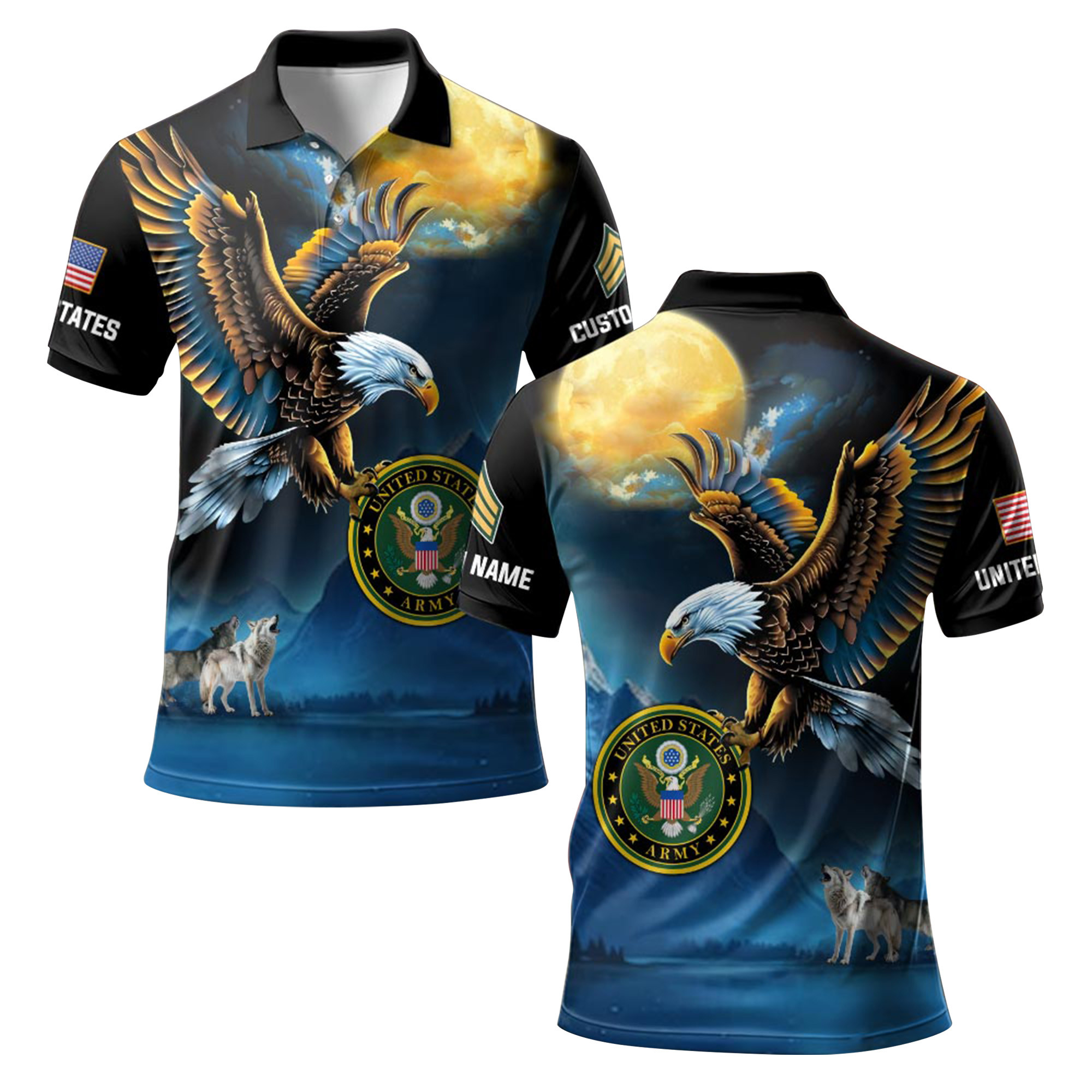Premium Custom Army Polo Shirt VPVC219161, Gifts For Army Veteran, Gifts For Father’s Day, Veterans Day