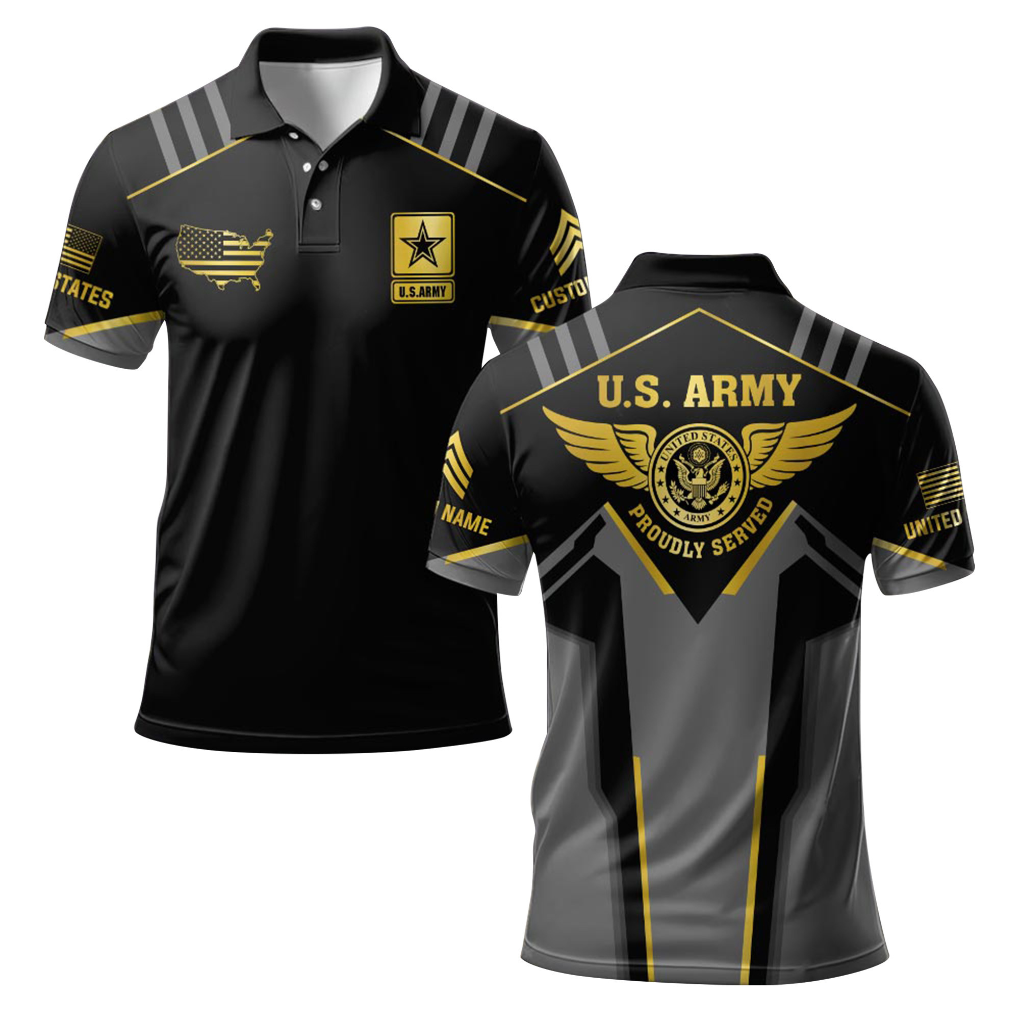 Premium Custom US Army Polo Shirt VPVC219162, Gifts For Army Veteran, Gifts For Father’s Day, Veterans Day