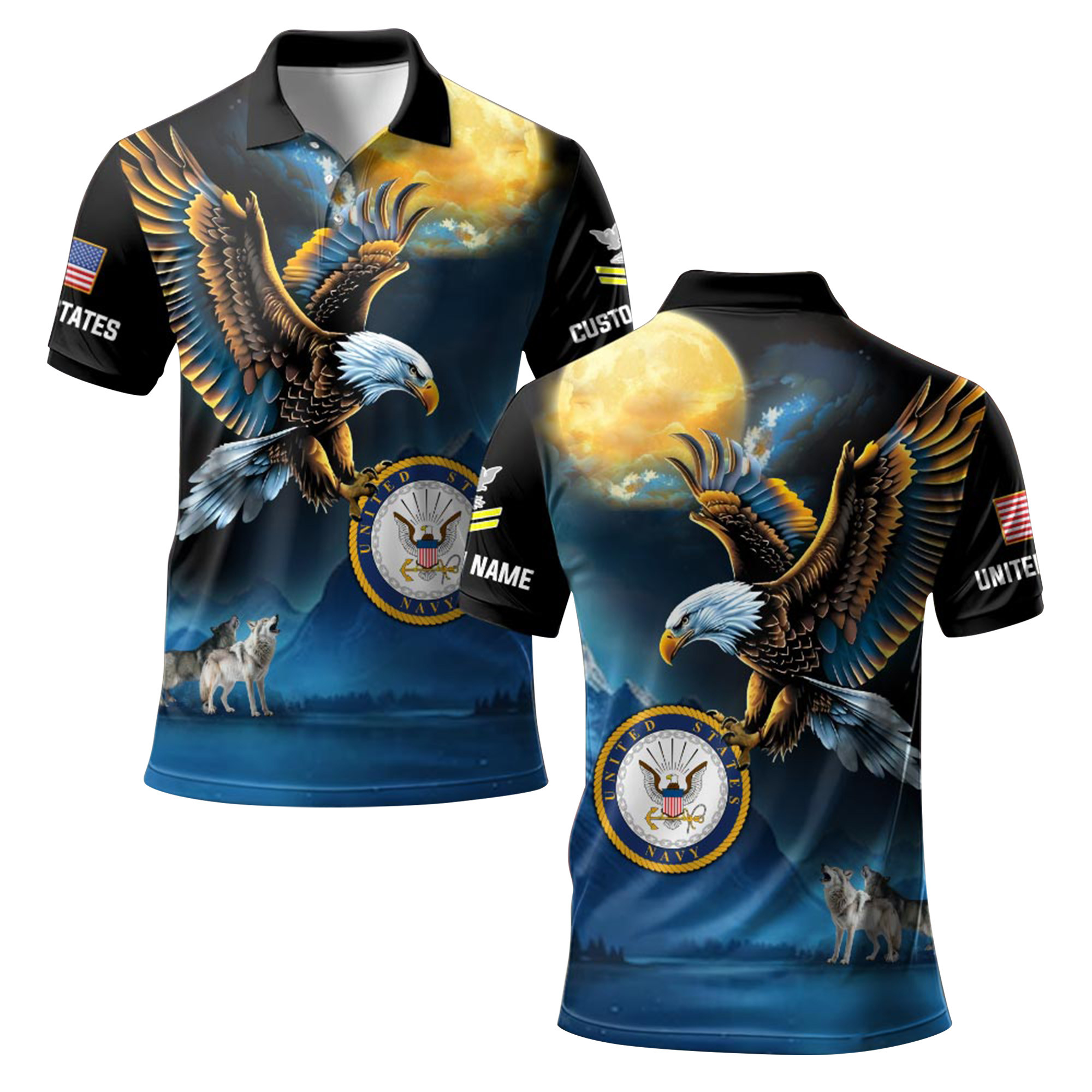 Premium Custom US Navy Polo Shirt VPVC219163, Gifts For Navy Veteran, Gifts For Father’s Day, Veterans Day