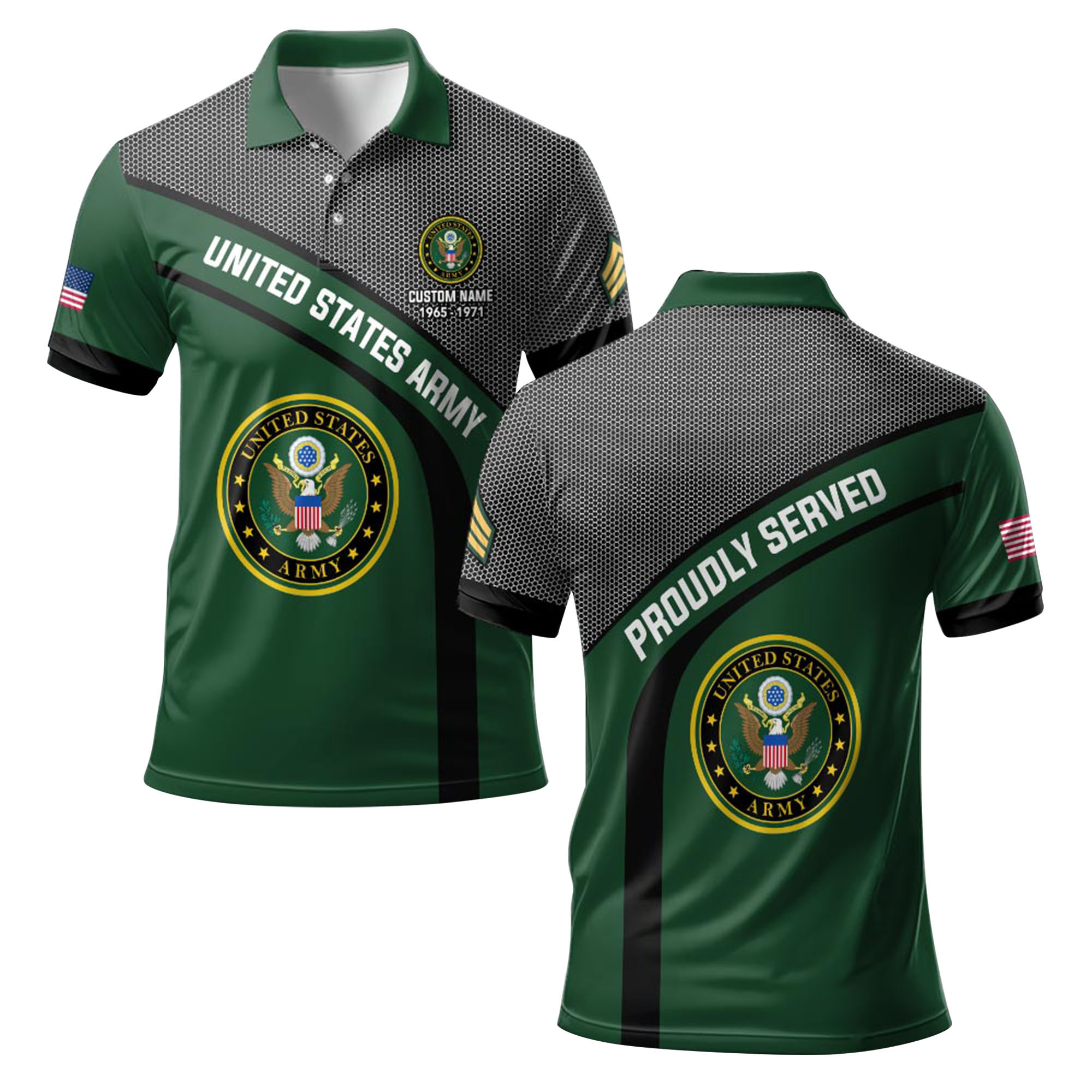 Premium Custom US Army Polo Shirt VPVC219168, Gifts For Army Veteran, Gifts For Father’s Day, Veterans Day