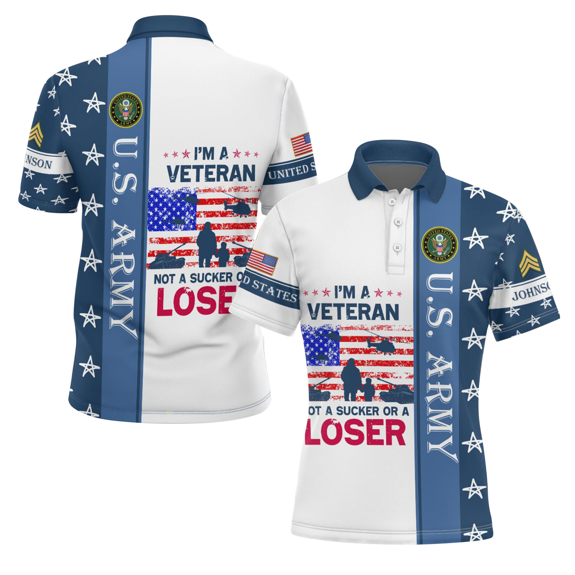 Premium Custom US Army Polo Shirt VPVC219175, Gifts For Army Veteran, Gifts For Father’s Day, Veterans Day