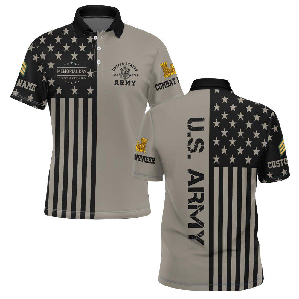 Premium Custom US Army Polo Shirt VPVC219176, Gifts For Army Veteran, Gifts For Memorial Day, Veterans Day