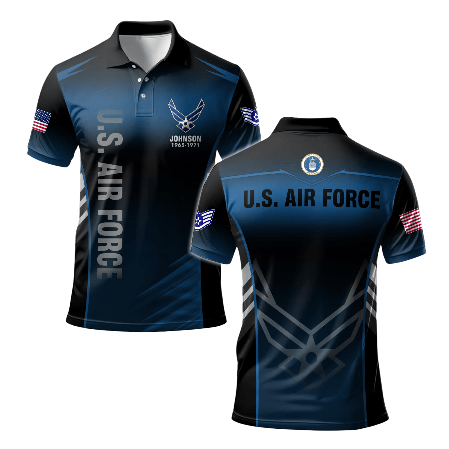 Premium Custom USAF Polo Shirt VPVC219181, Gifts For Air Force Veteran, Gifts For Memorial Day, Veterans Day