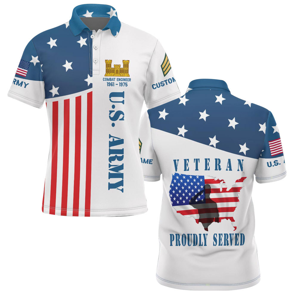 Premium Custom US Army Polo Shirt VPVC219192, Gifts For Army Veteran, Gifts For Father’s Day, Veterans Day