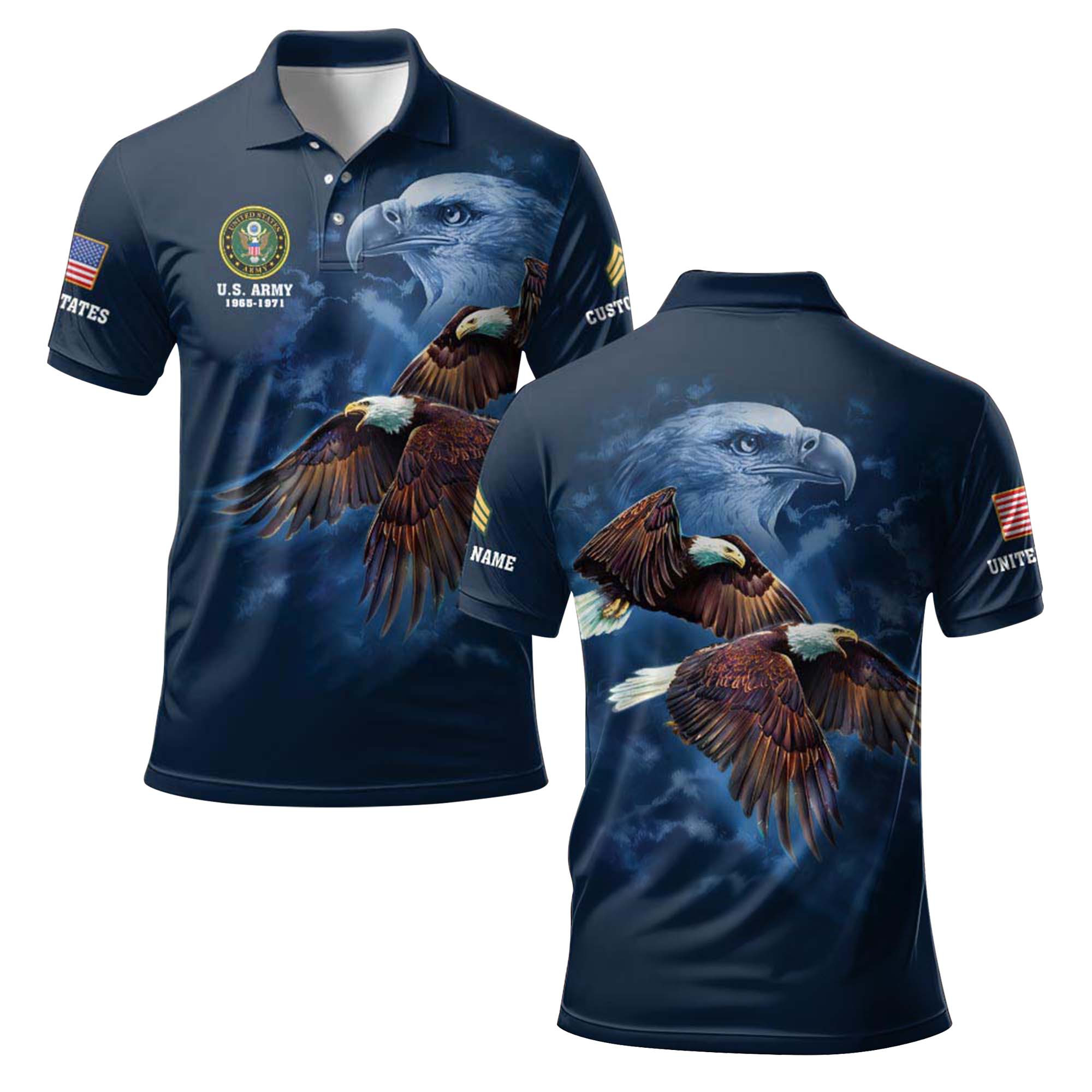 Premium Custom US Army Polo Shirt VPVC219203, Gifts For Army Veteran, Gifts For Father’s Day, Veterans Day