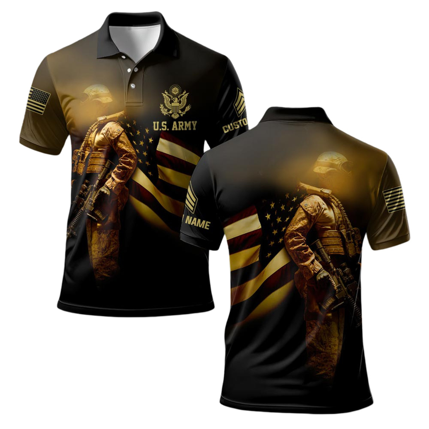 Premium Custom US Army Polo Shirt VPVC219210, Gifts For Army Veteran, Gifts For Father’s Day, Veterans Day