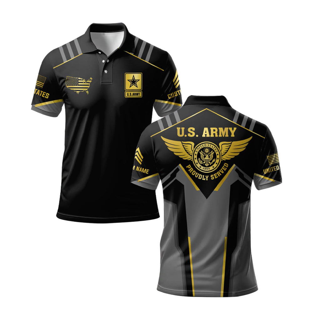 Premium Custom US Army Polo Shirt VPVC219213, Gifts For Army Veteran, Gifts For Father’s Day, Veterans Day