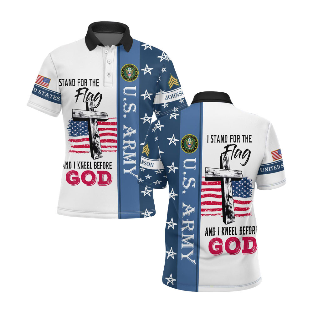 Premium I Stand For The Flag And Kneel Before God US Army Polo Shirt VPVC219214, Gifts For Army Veteran, Gifts For Father’s Day, Veterans Day