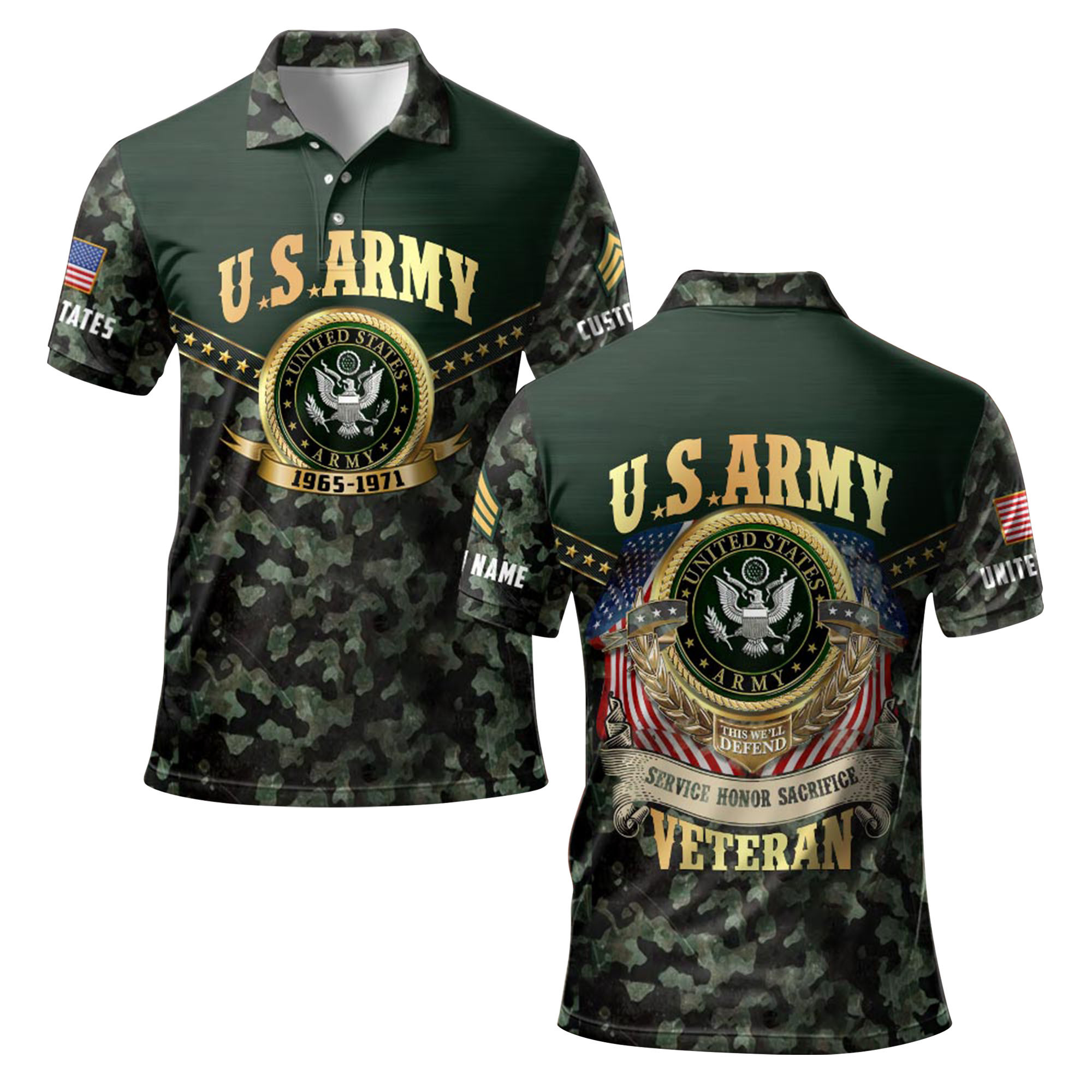 Premium Custom US Army Polo Shirt VPVC219218, Gifts For Army Veteran, Gifts For Father’s Day, Veterans Day