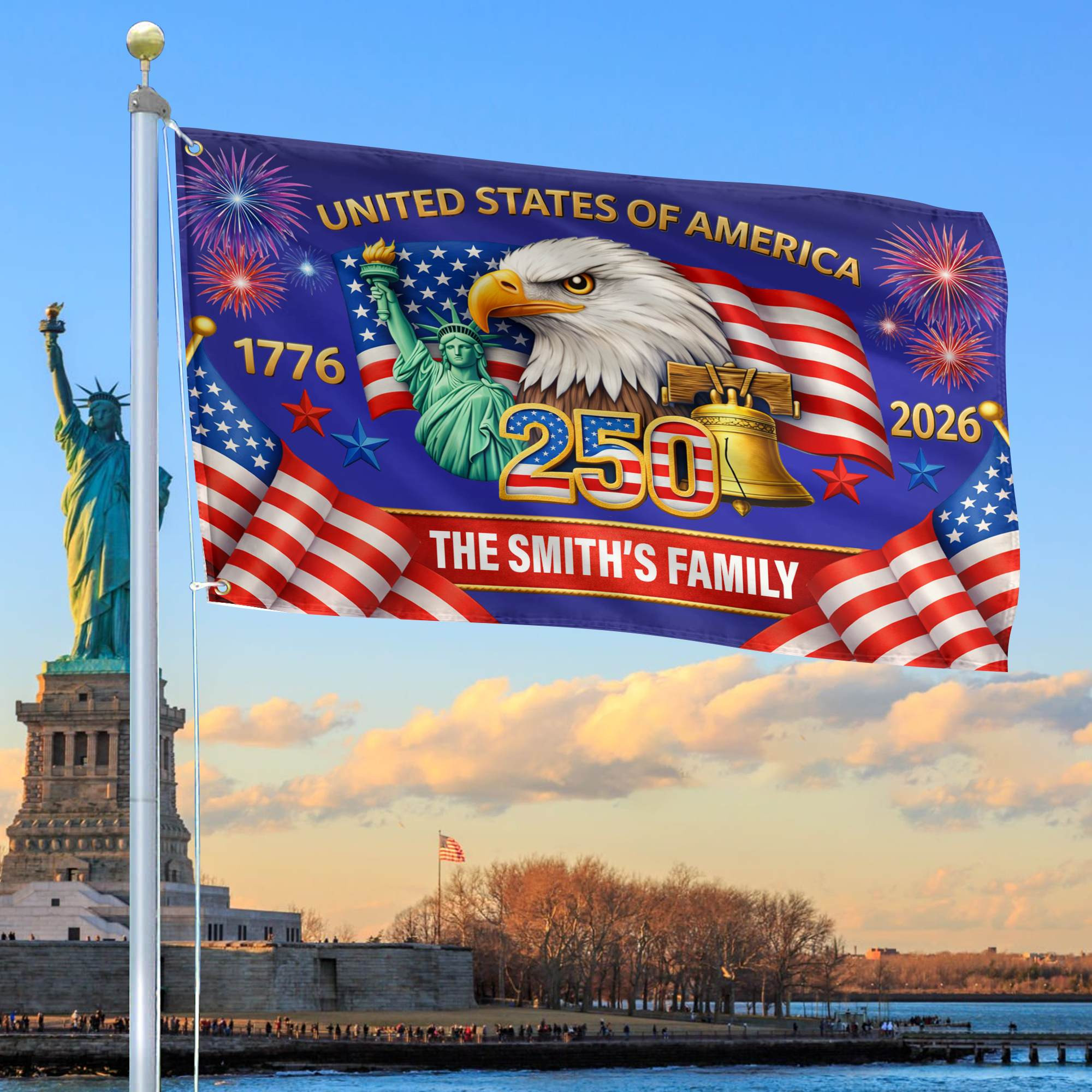 Premium America 250th Anniversary Grommet Flag VPVC120136, America 250th Flag, America 250th Birthday, Best Gifts For Independence Day, Veterans Day