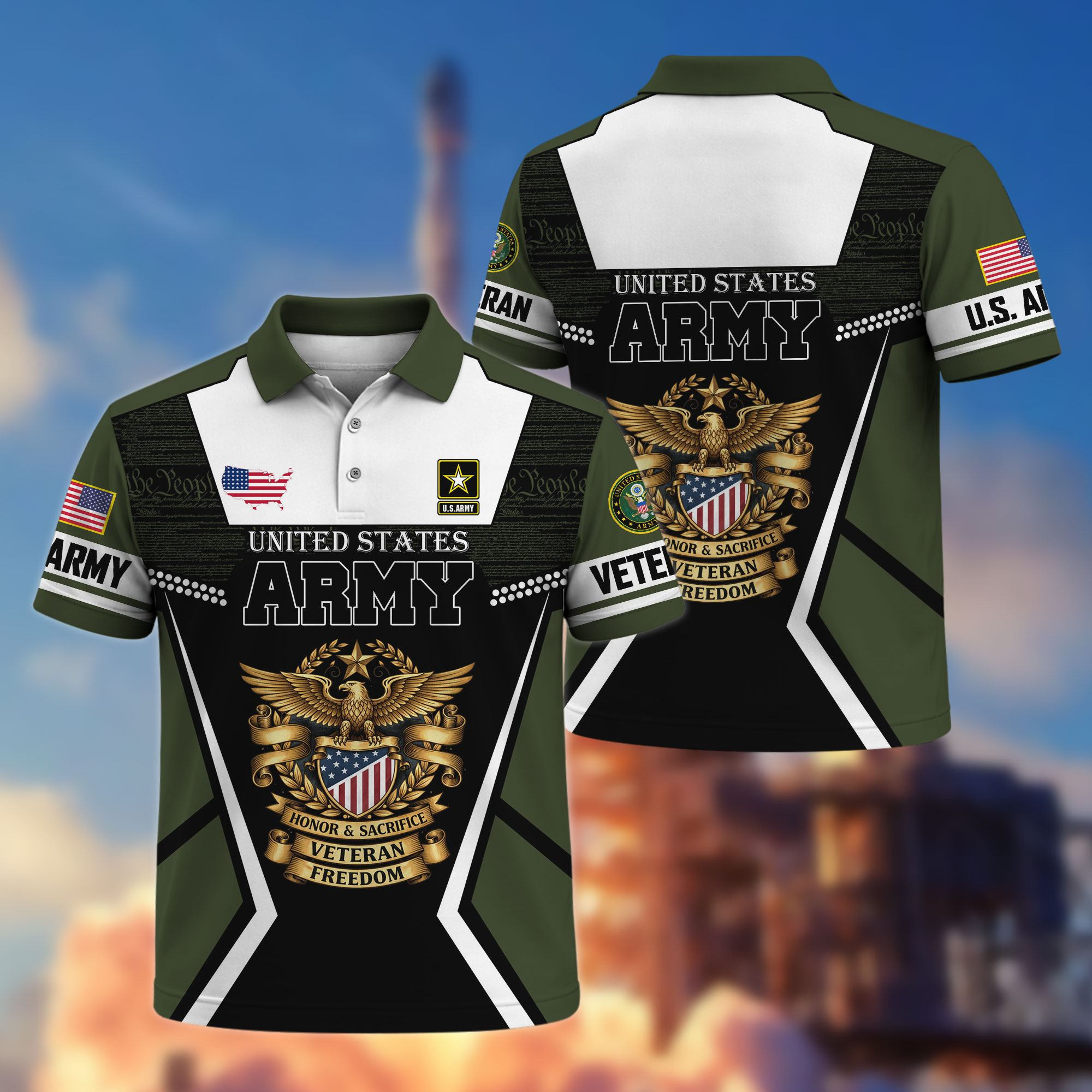 Premium US Veterans Polo Shirt ATTN200323, Gifts For US Veterans, Gifts On Father’s Day, Veterans Day