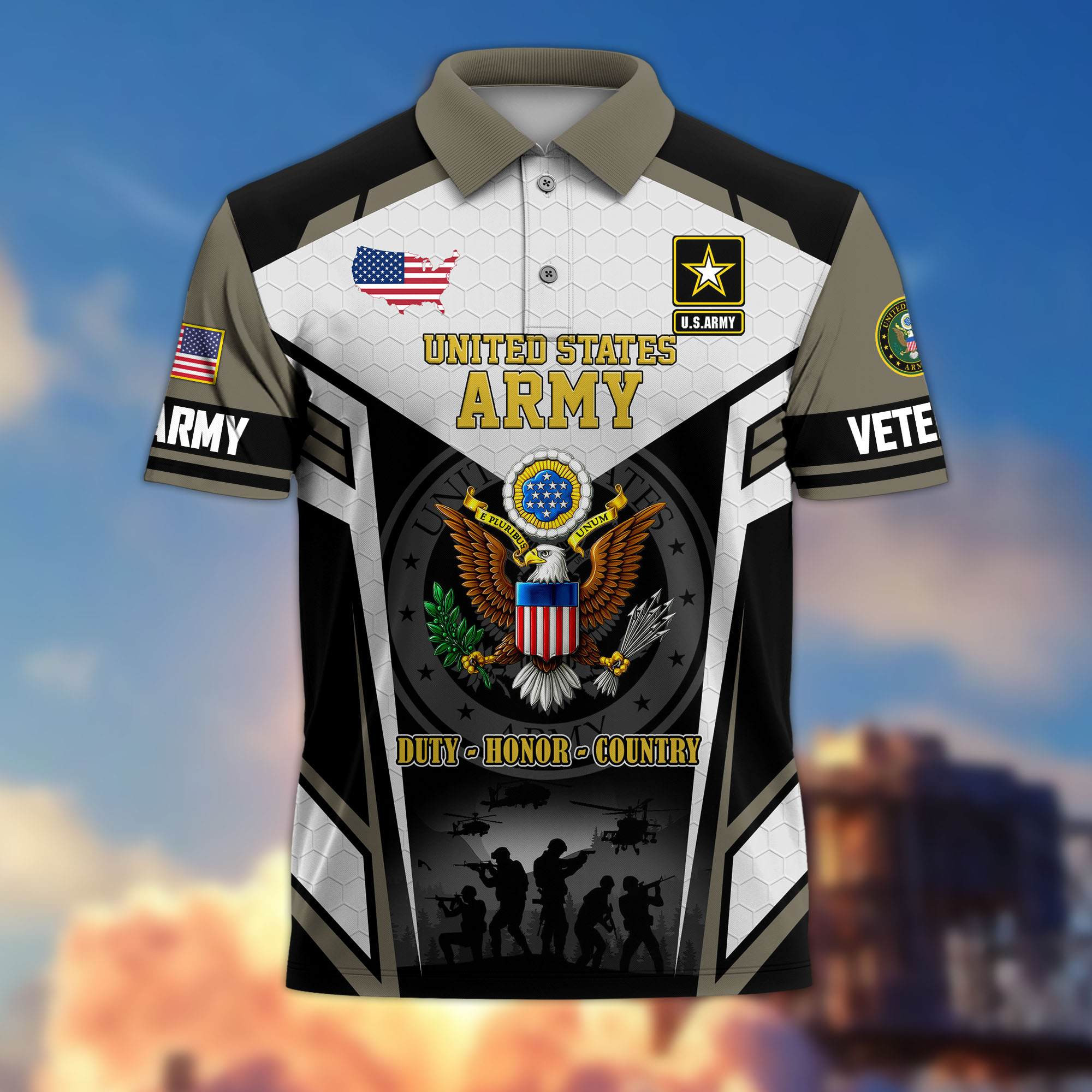Premium US Veterans Polo Shirt CPHN250312, Gifts For US Veterans, Gifts On Father’s Day, Veterans Day
