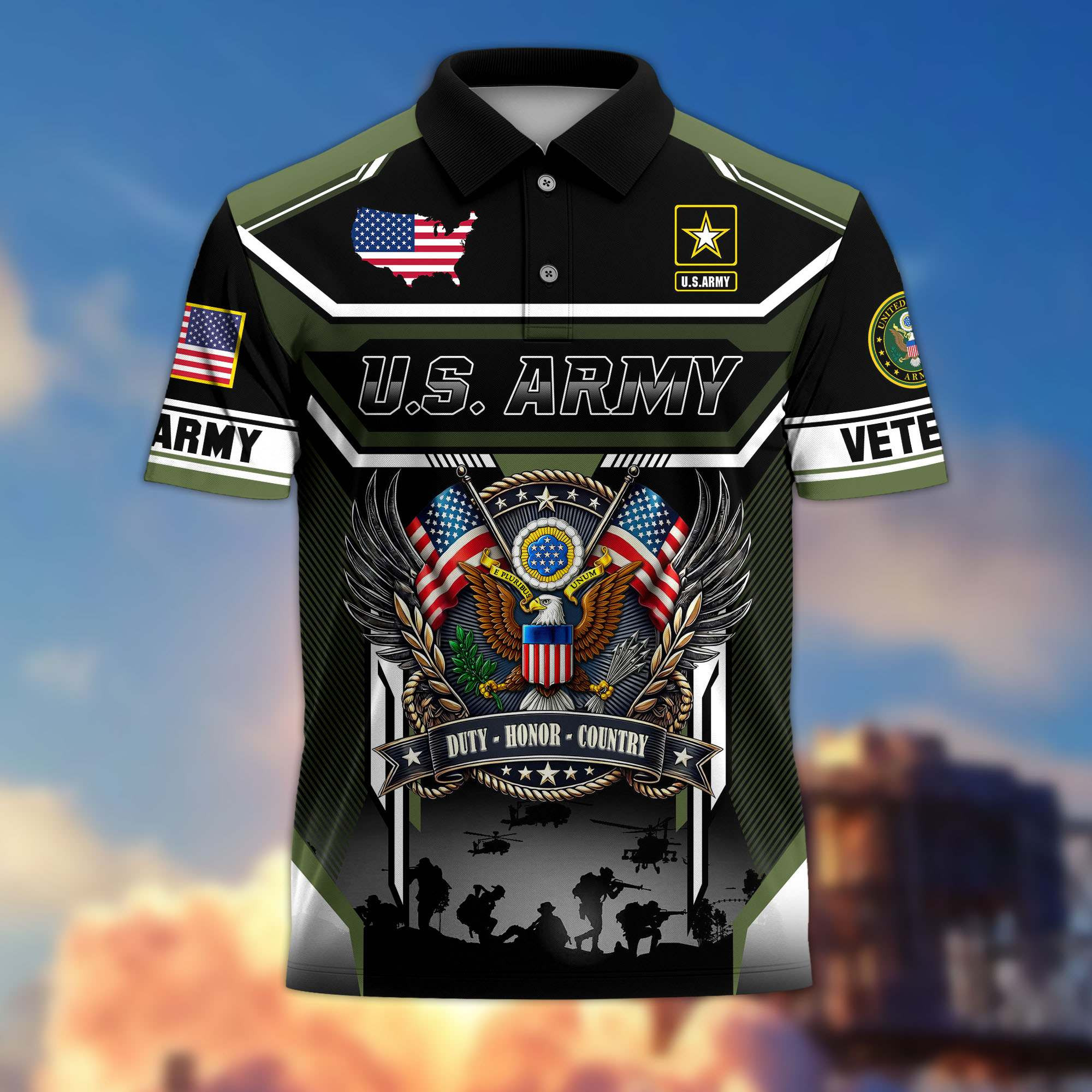 Premium US Veterans Polo Shirt CPHN260311, Gifts For US Veterans, Gifts On Father’s Day, Veterans Day