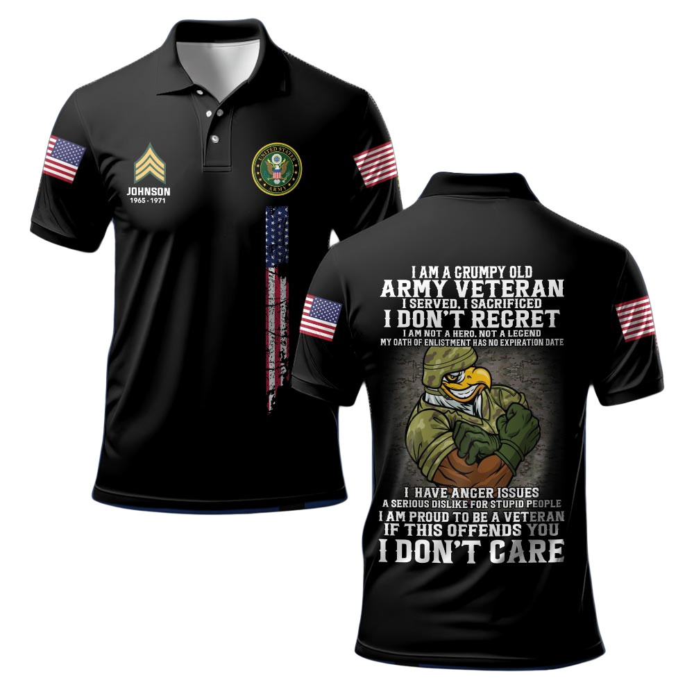 Premium Custom US Army Polo Shirt VPVC219238, Gifts For Army Veteran, Gifts For Veterans Day