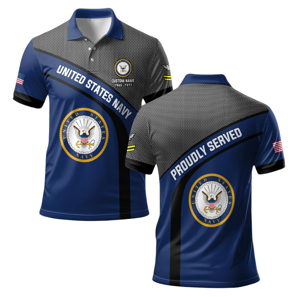 Premium Custom US Navy Polo Shirt VPVC219239, Gifts For Navy Veteran, Gifts For Veterans Day
