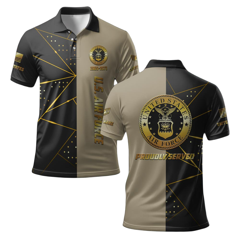 Premium Custom USAF Polo Shirt VPVC219241, Gifts For Air Force Veteran, Gifts For Veterans Day