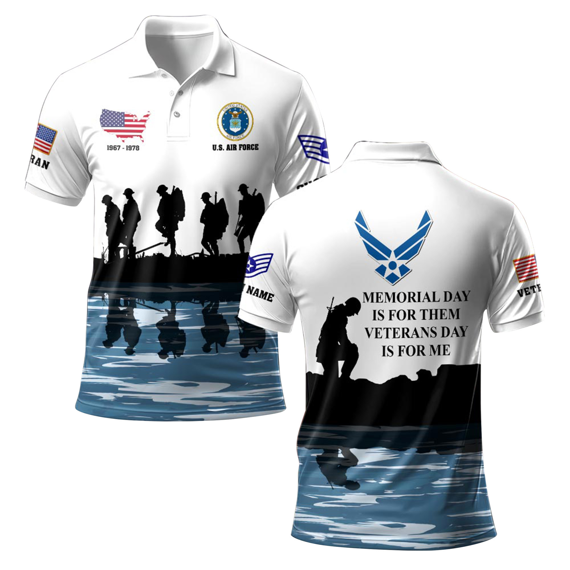 Premium Memorial Day Is For Them Custom USAF Polo Shirt VPVC219244, Gifts For Air Force Veteran, Gifts For Veterans Day