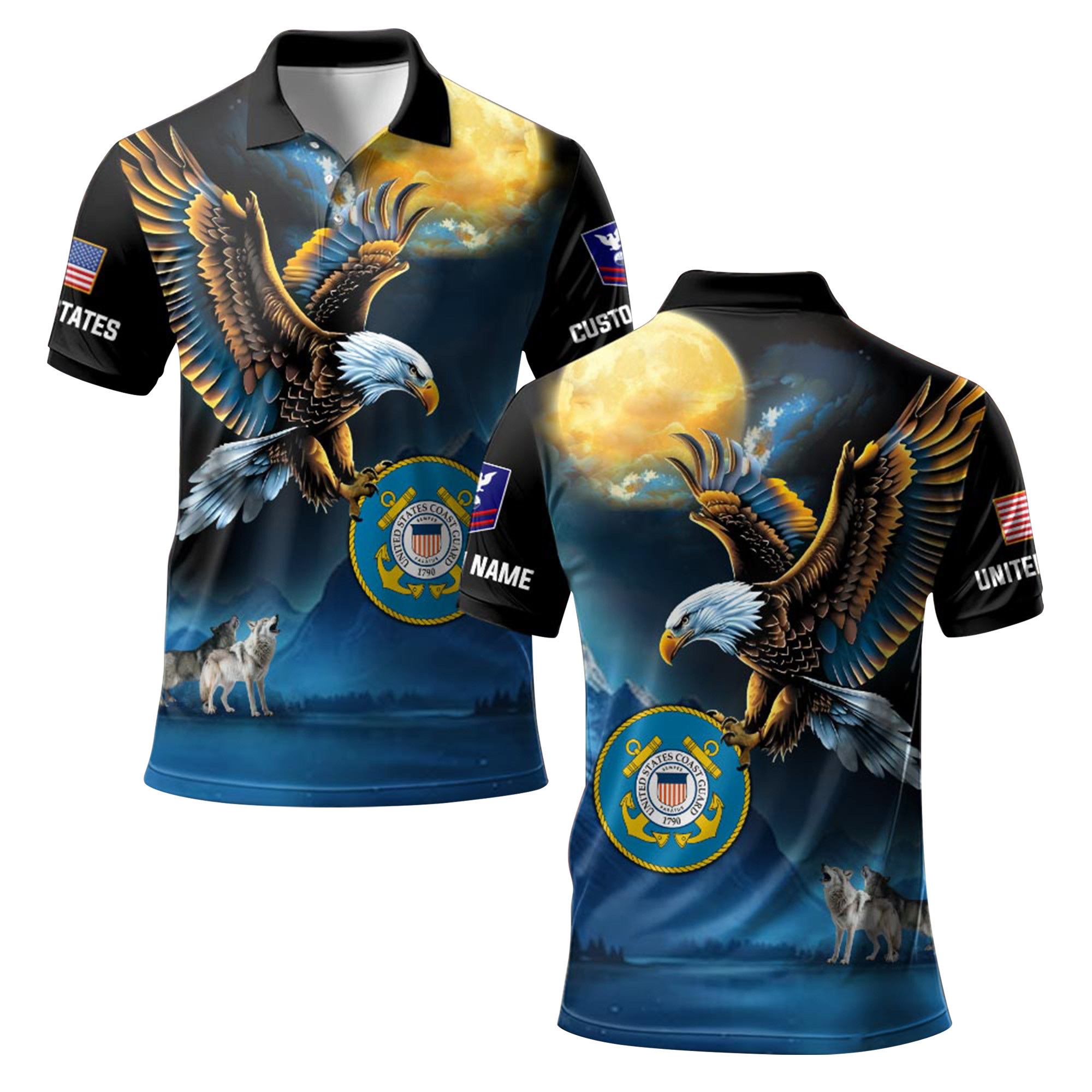 Premium Custom USCG Polo Shirt VPVC219246, Gifts For Coast Guard Veteran, Gifts For Veterans Day