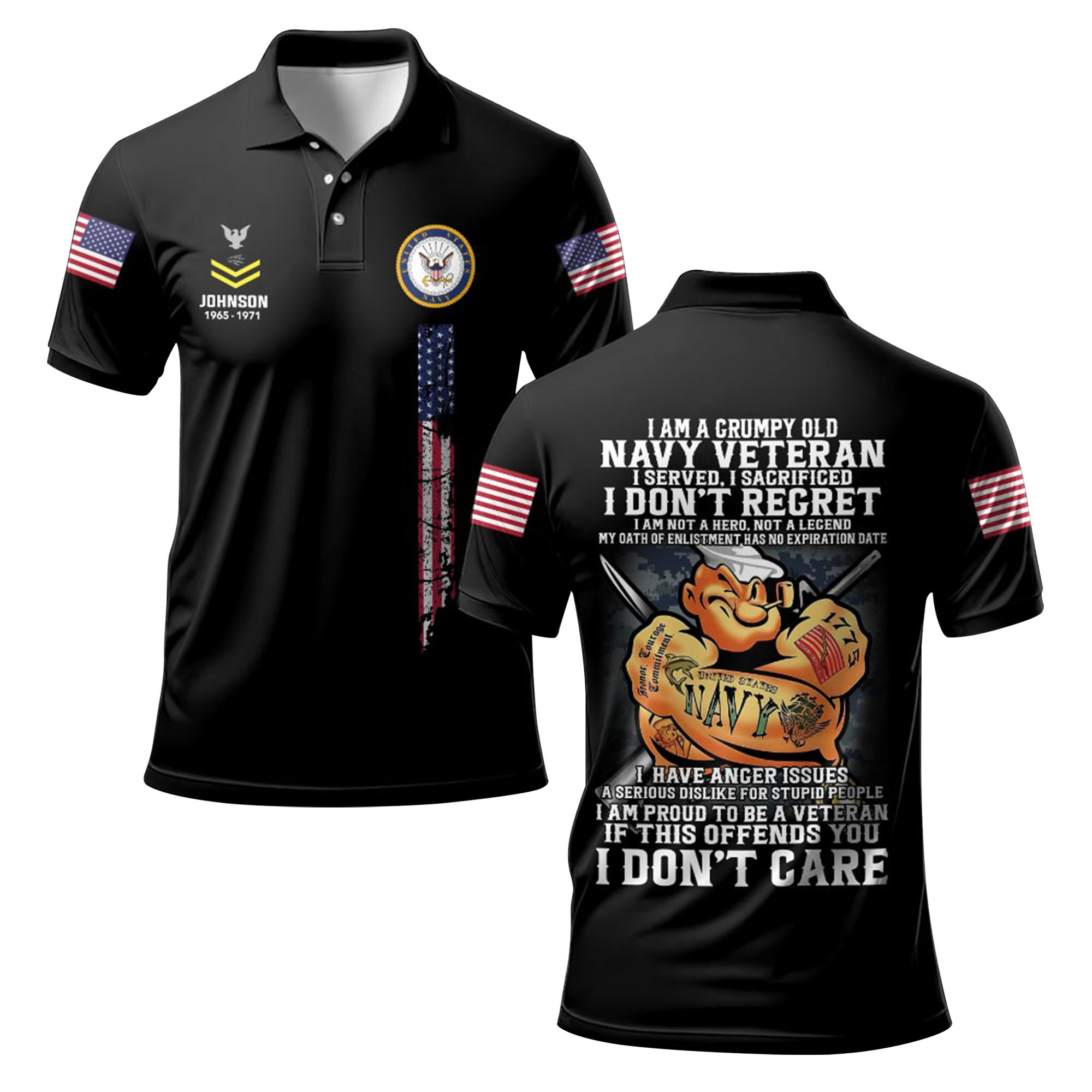 Premium Custom US Navy Polo Shirt VPVC219247, Gifts For Navy Veteran, Gifts For Veterans Day