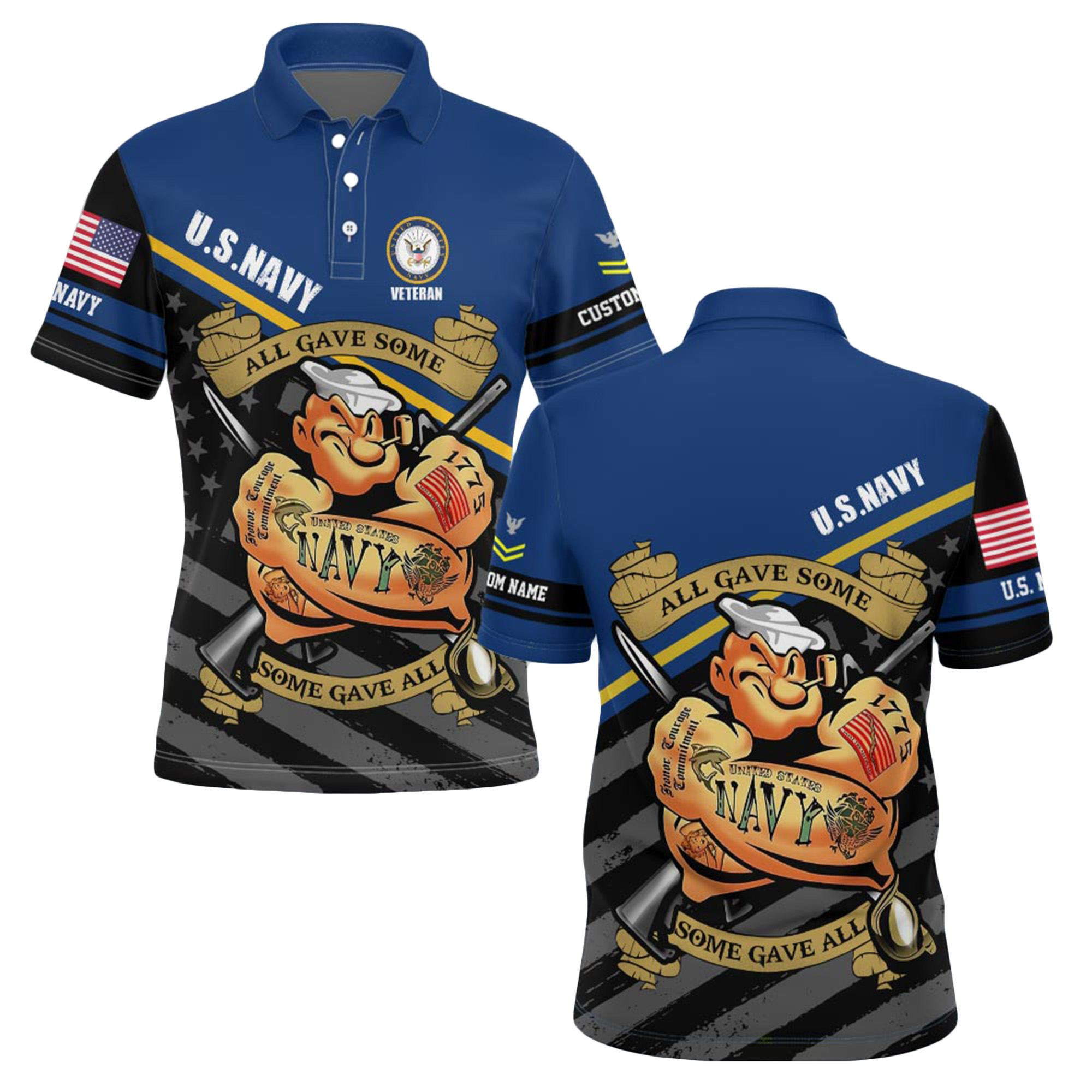Premium Custom US Navy Polo Shirt VPVC219248, Gifts For Navy Veteran, Gifts For Veterans Day
