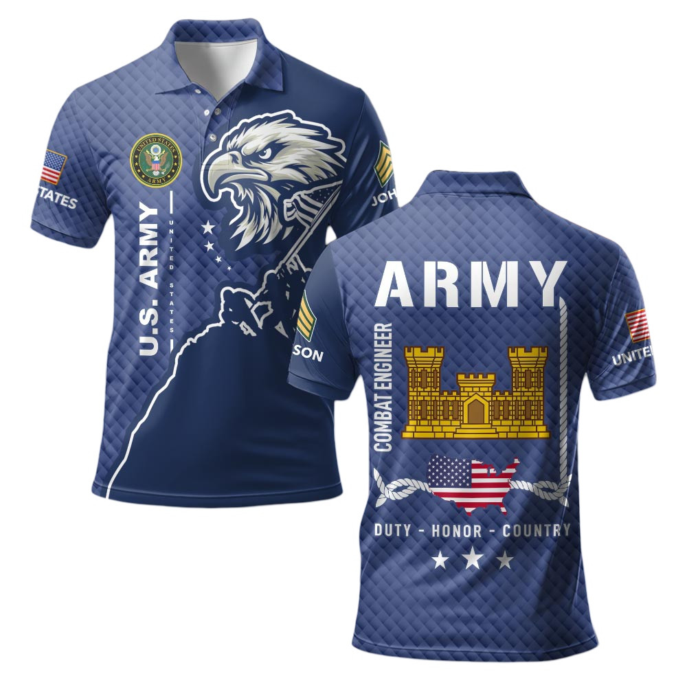 Premium Custom US Army Polo Shirt VPVC219249, Gifts For Army Veteran, Gifts For Veterans Day