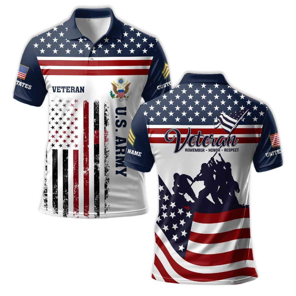 Premium Custom US Army Polo Shirt VPVC219250, Gifts For Army Veteran, Gifts For Veterans Day