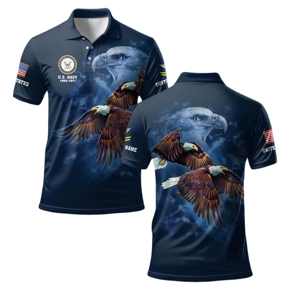 Premium Custom US Navy Polo Shirt VPVC219251, Gifts For Navy Veteran, Gifts For Veterans Day