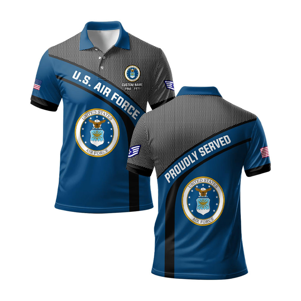 Premium Custom USAF Polo Shirt VPVC219256, Gifts For Air Force Veteran, Gifts For Memorial Day, Veterans Day