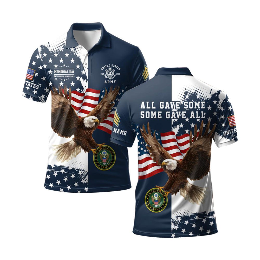 Premium Custom US Army Polo Shirt VPVC219257, Gifts For Army Veteran, Gifts For Memorial Day, Veterans Day